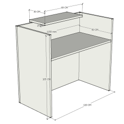 Mostrador HAYA con sobre mostrador