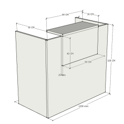 Mostrador HAYA con sobre mostrador
